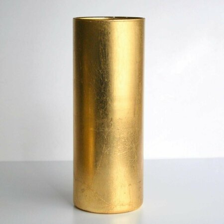 PISOS 10 in. Gilt Gilded Glass Cylinder Vases; Gold - Set of 12 PI3171196